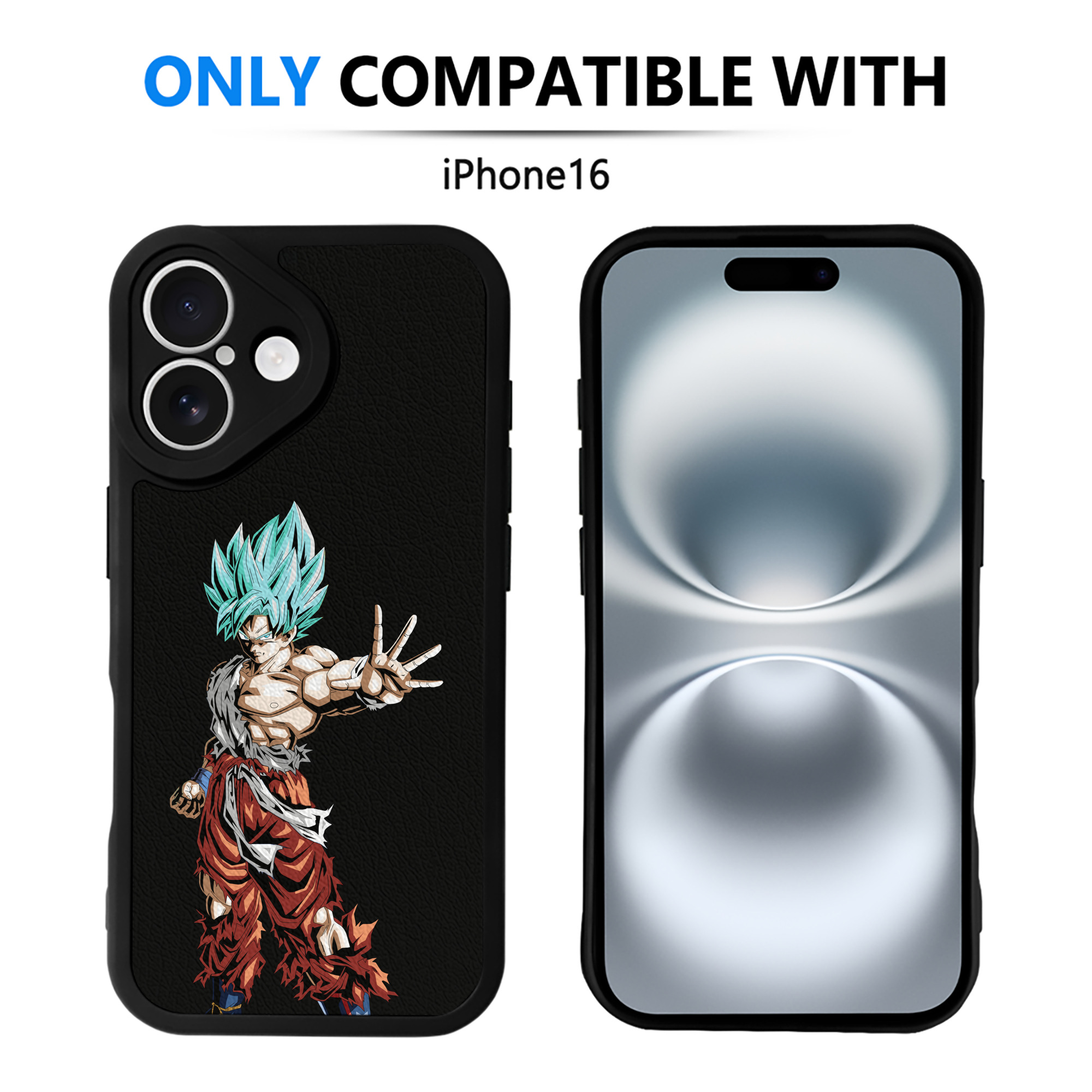 （画像用） ドラゴンボール 孫悟空（そん ごくう）Son Goku カカロット DRAGON BALL Kakarotto 【iPhone 16シリーズ対応】シリコンスマホケース（レザー調） 材質：シリコン